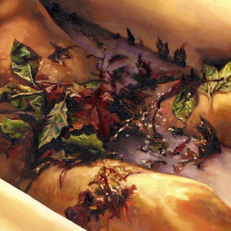 Glistening With Dark Leaves painting - Paul Richmond Studio