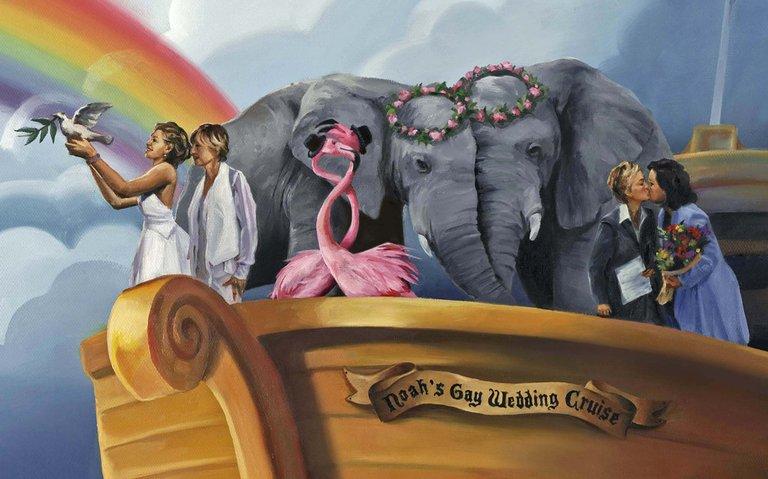 Noah's Gay Wedding Cruise painting - Paul Richmond Studio